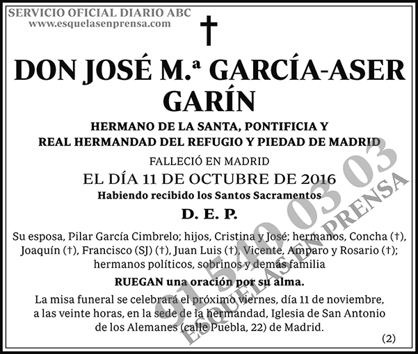 José M.ª García-Aser Garín